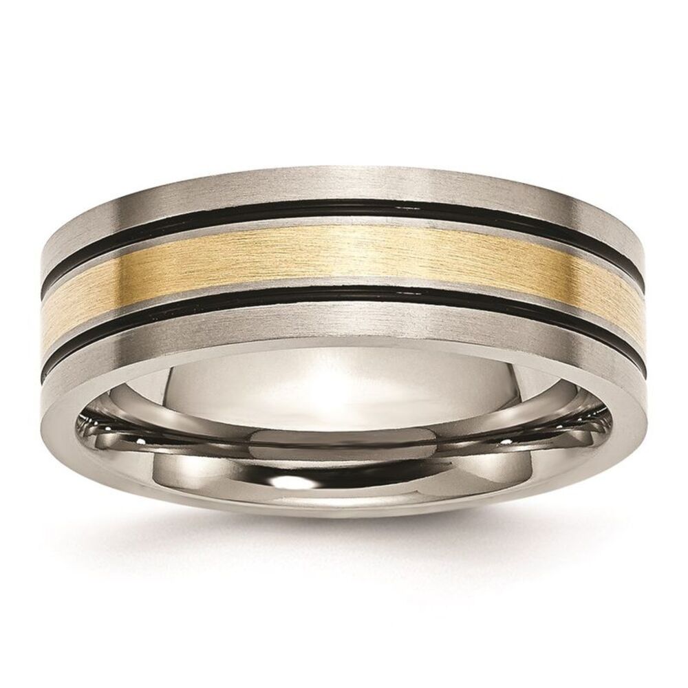 Kazi Luxury Titanium Antiqued & Brushed With 14k … - image 1